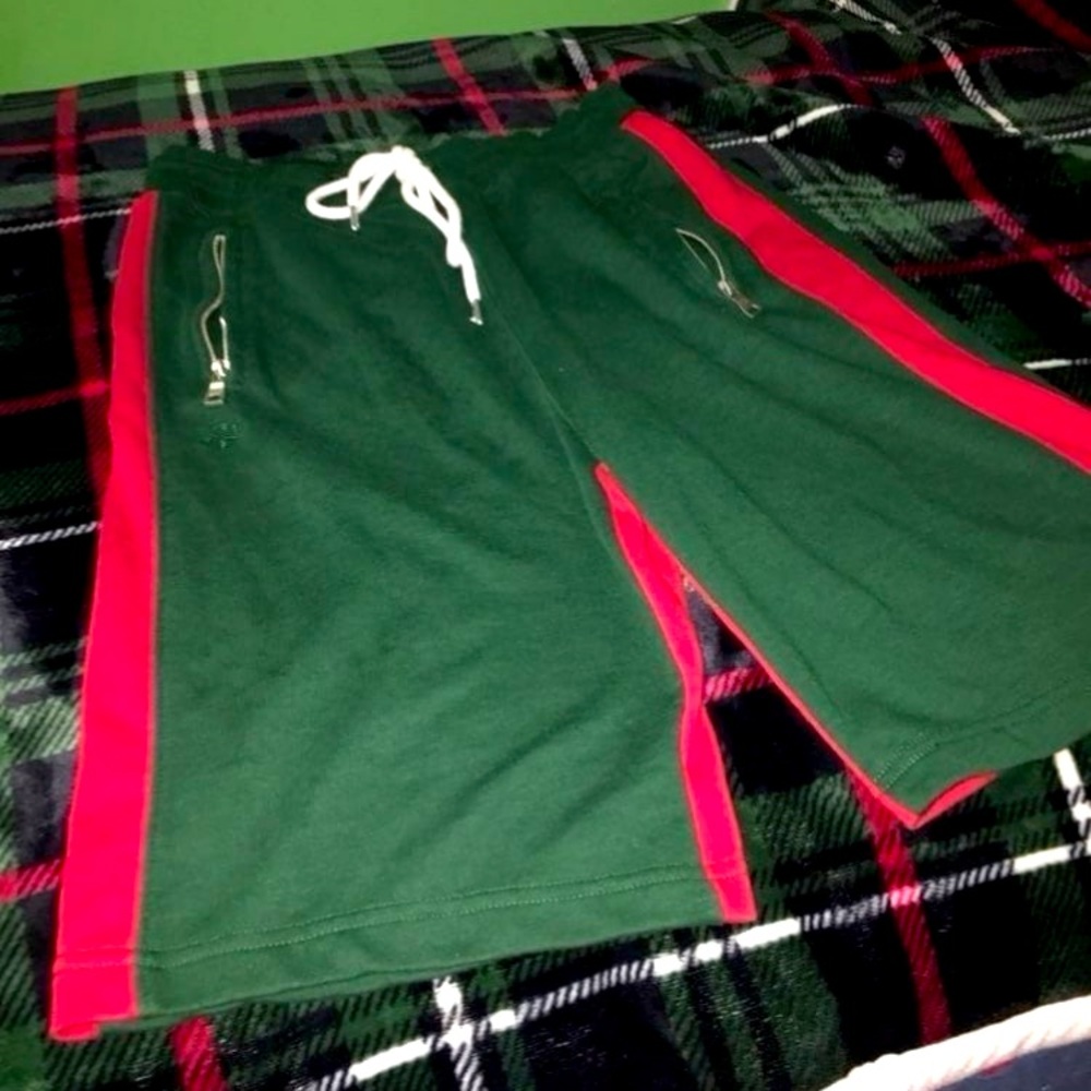 Green & Red Shorts Mens